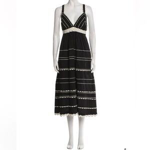 Sea New York A-Line Striped Midi Length Dress